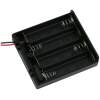 Afbeelding van 5x Batterijhouder AA – Voor 4 AA batterijen – Met schakelaar en draad – 5 stuks – Zwart kunststof - 5