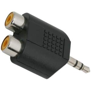 Afbeelding van 10x RCA naar Jack Y-Adapter – 2x RCA Vrouwelijk naar 3,5 mm Jack Stereo – Audio Verloopstekker - 10 Stuks