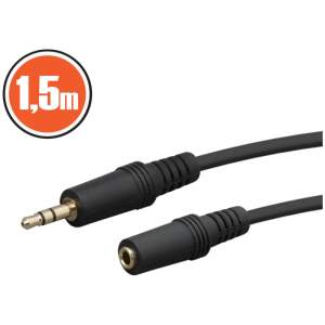 Afbeelding van JACK Kabel 1,5m - 3.5mm JACK Plug naar 3.5mm JACK Socket Zwart [20330] - de1c 4e60 4096 bc14 4f43986e1d04