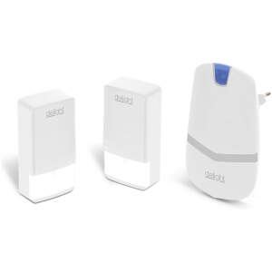 Afbeelding van Draadloze deurbel - Kinetisch / batterijloos - wit - 2 buitenunits - 36 melodieën - IP44 waterbestendig -