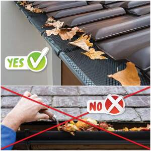Afbeelding van Dakgootbeschermingsnet - 15 cm x 6 m | Gootfilter Tegen Bladeren & Verstopping | Incl. 15 Klemhaken
