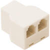 Afbeelding van 5x RJ11 Y-Splitter 6P4C – 1-naar-2 Telefoon Verdeler – Socket-naar-Socket – Wit - 5 Stuks [05218] -