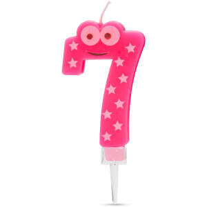 Afbeelding van Verjaardagskaars Cijfer 7 - verjaardagscijfer, decoratiekaars, feestkaars, getalkaars, cake-kaars, decoratie,
