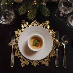 Afbeelding van Siliconen Pannenonderzetter En Placemat Sneeuwvlok – Goudkleurig – Voor Pannen Borden En Schalen –