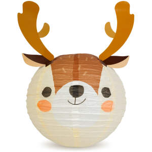 Afbeelding van Papieren kerstlampion rendier – Hangende kerstdecoratie Ø30 cm – Feestelijke lampion voor binnen - 1