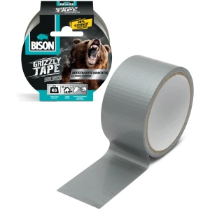 Afbeelding van Bison - Grizzly Duct Tape - Super Sterk - Verstevigd materiaal - Zilver Grijs- 10 meter - Waterbestendig /