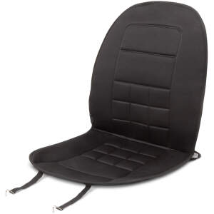 Afbeelding van Verwarmde Autostoelhoes - 12V, met Sigarettenaansteker - Zwart, Instelbare Warmte, Universele Pasvorm