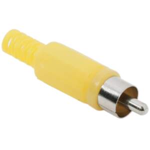 Afbeelding van 10x RCA Stekker Mannelijk Geel – Tulp Plug met Trekontlasting – Audio & Video Connector met Kunststof