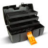 Afbeelding van Opvouwbare Gereedschapskoffer LEEG met lade - drievoudige lade - kunststof - 37 x 23 x 21 cm 1 Stuks [11011B]