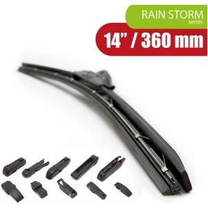 Afbeelding van Rain Storm Professionele Universele Auto Ruitenwisser 36 cm (14") - Met 10 Adapters, Stil &