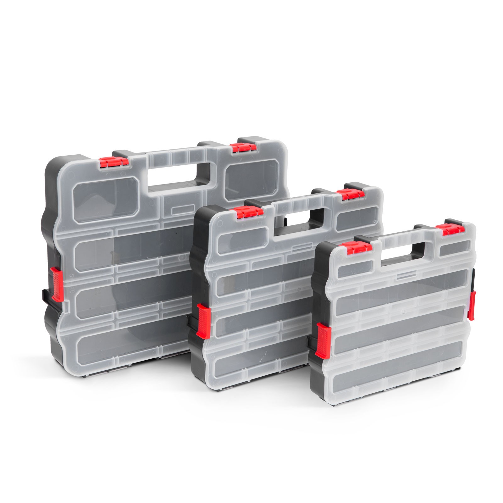 Afbeelding van Stapelbare Sorteerdoos - 310 x 389 x 67 mm - Organizer / Gereedschapsdoos met Vakken en Transparant Deksel