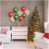 Afbeelding van Kerst Ballonnen Set – Rood Wit Groen Met Kerstmotieven – Latex Ballonnen Voor Kerstdecoratie – Met