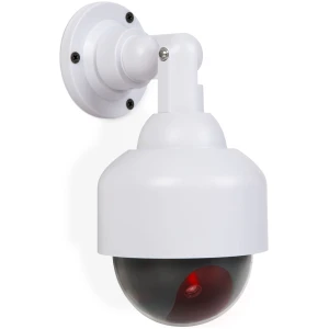 Afbeelding van Dummy beveiligingscamera - wit dome design - knipperende rode LED - 360° draaibaar - realistisch - werkt op