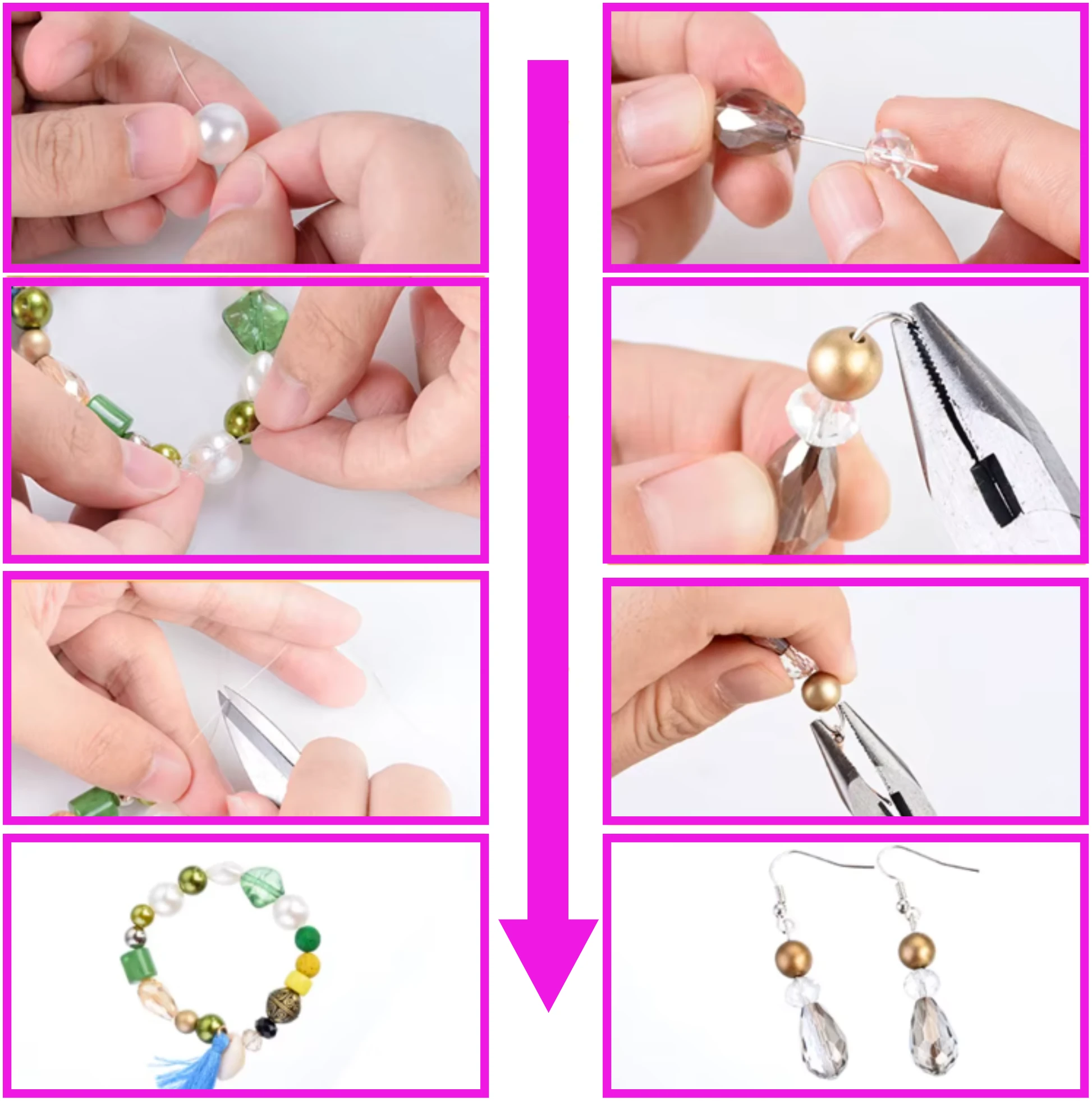 Afbeelding van N'JOY LIFE - DIY Sieraden Maken Set – 4655-delig Knutselpakket voor Meisjes – In 3 laags opbergbox