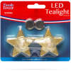 Afbeelding van LED theelichtjes - Stervormig - Goud - 2 stuks - Flikkerend kaarseffect - Inclusief CR2032 batterij - Veilig