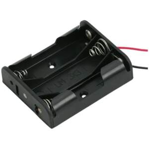 Afbeelding van 10x Batterijhouder AA – Voor 3 AA batterijen – Met 12 cm draad – 10 stuks – Zwart - 10 Stuks [05344]