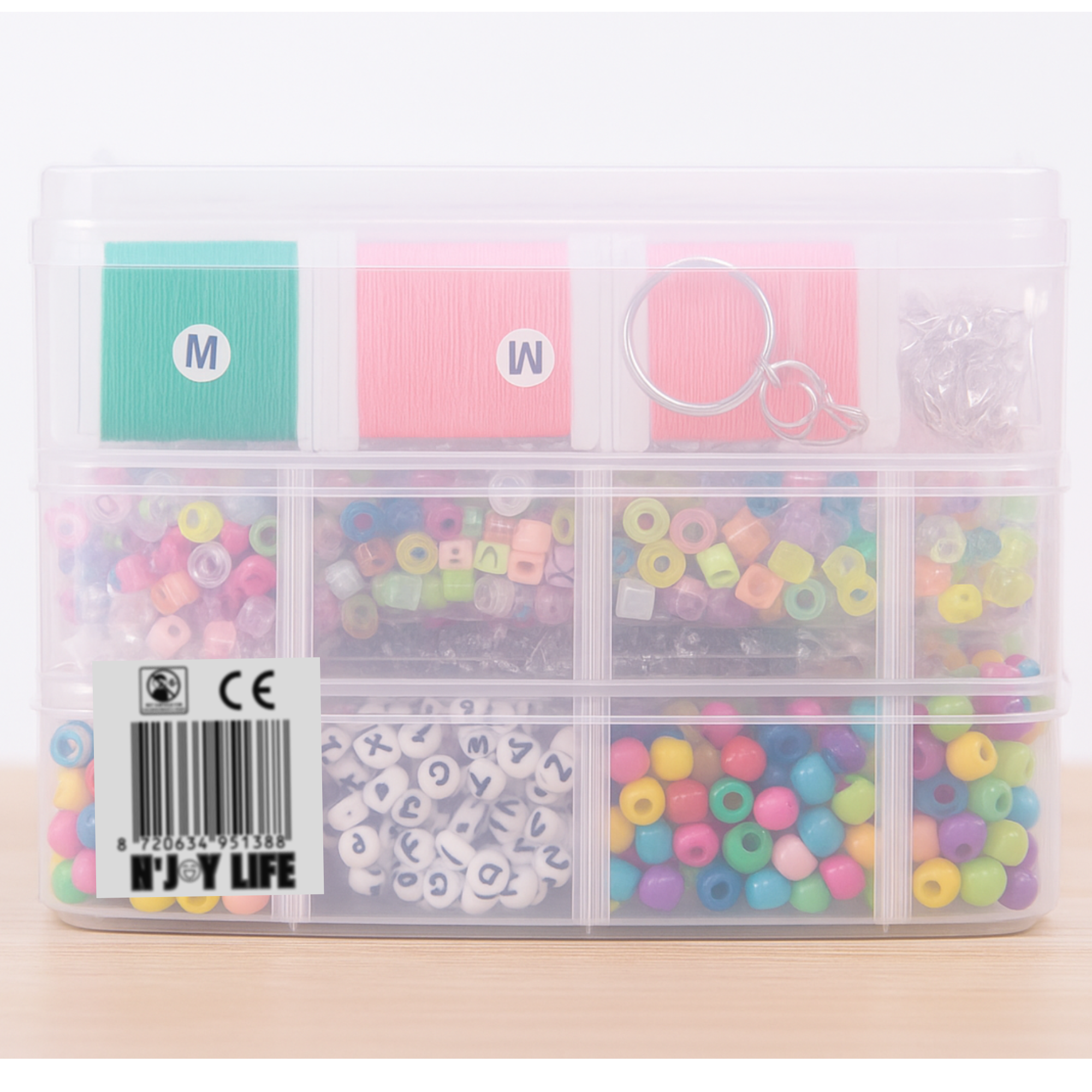 Afbeelding van N'JOY LIFE - DIY Sieraden Maken Set – 4655-delig Knutselpakket voor Meisjes – In 3 laags opbergbox