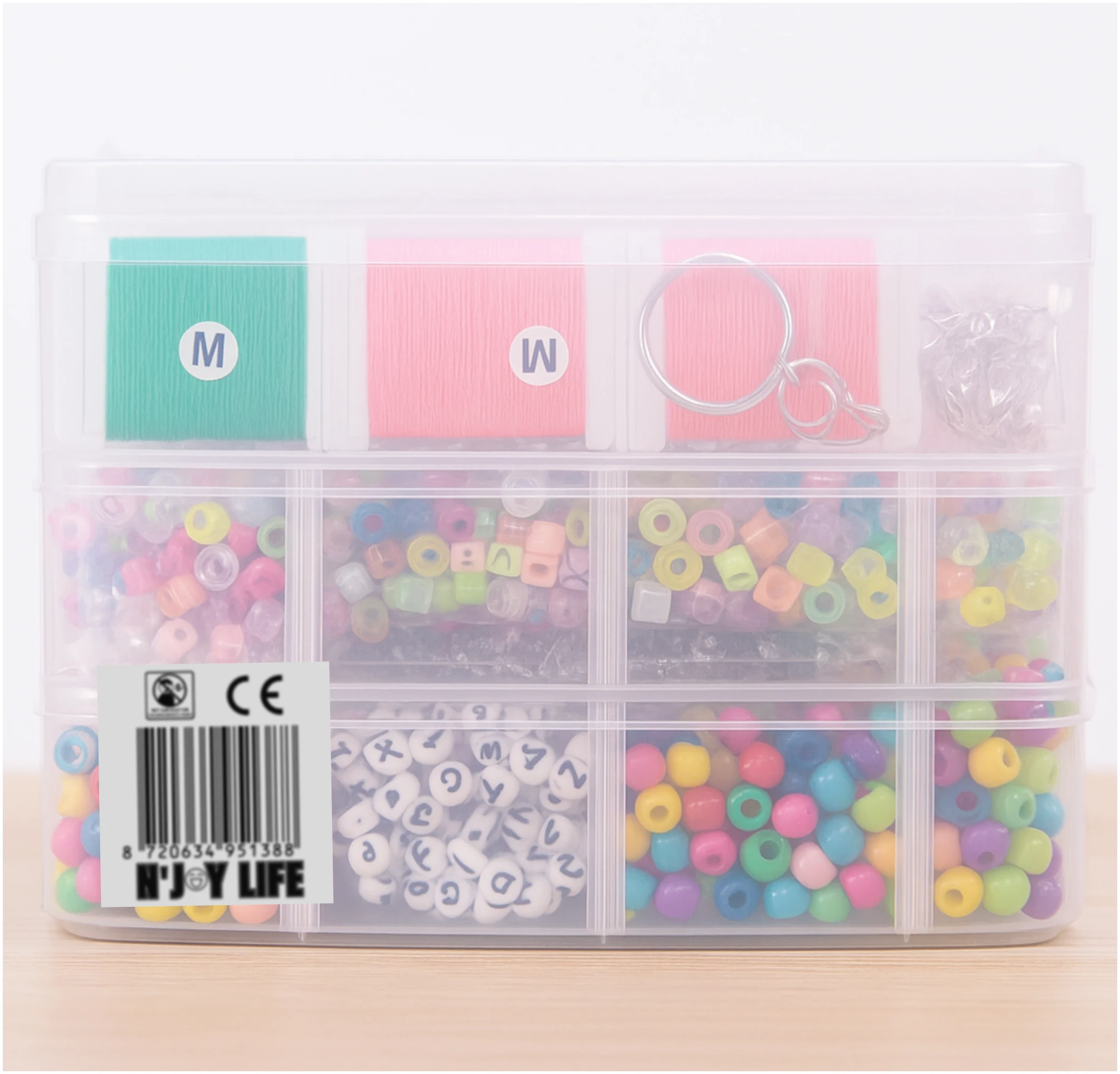 Afbeelding van N'JOY LIFE - DIY Sieraden Maken Set – 4655-delig Knutselpakket voor Meisjes – In 3 laags opbergbox