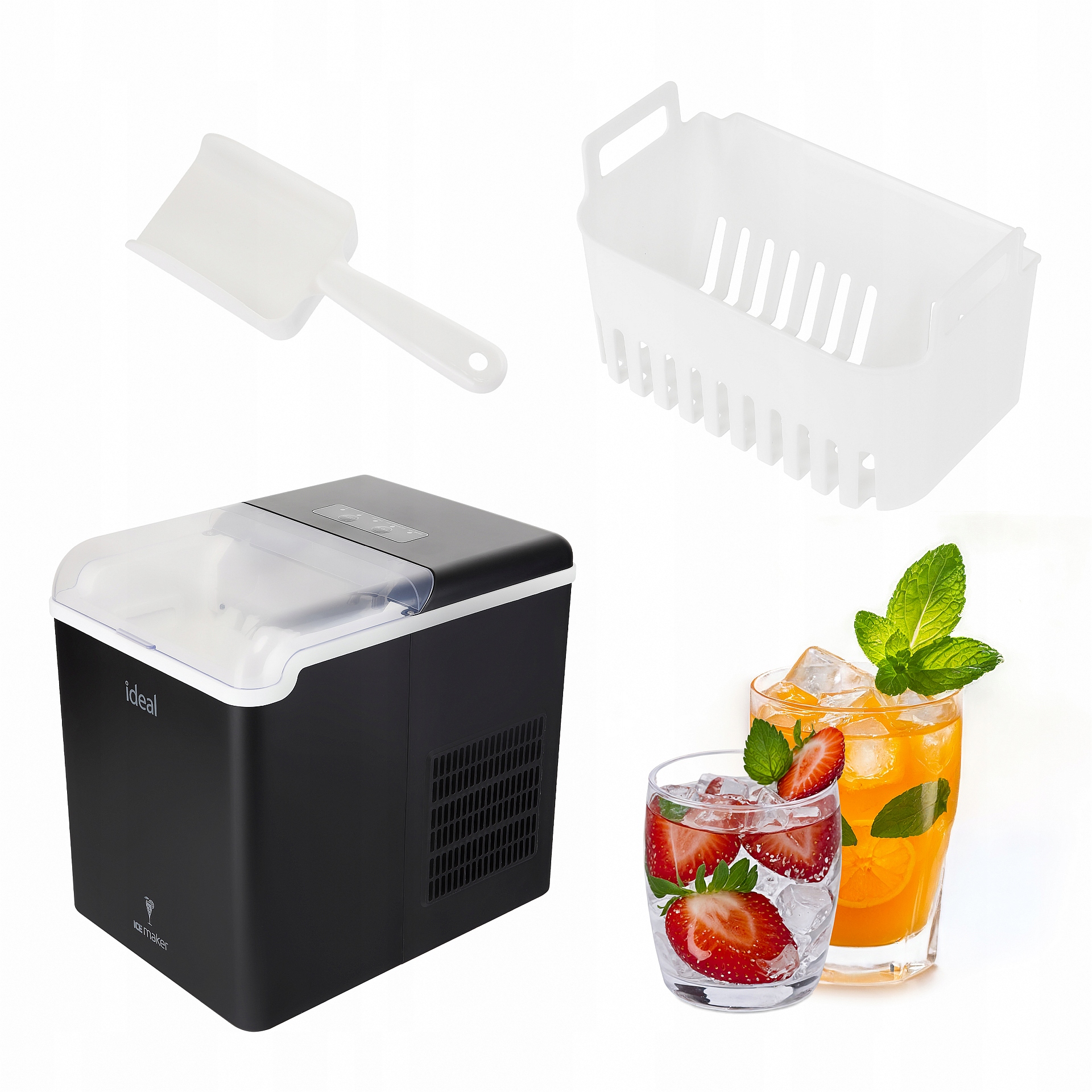 Afbeelding van ELDOM - Ideal IJsmachine / Ijsblokjes Machine met Deksel– 12 kg/24 u – 100 W – 1,3 L reservoir