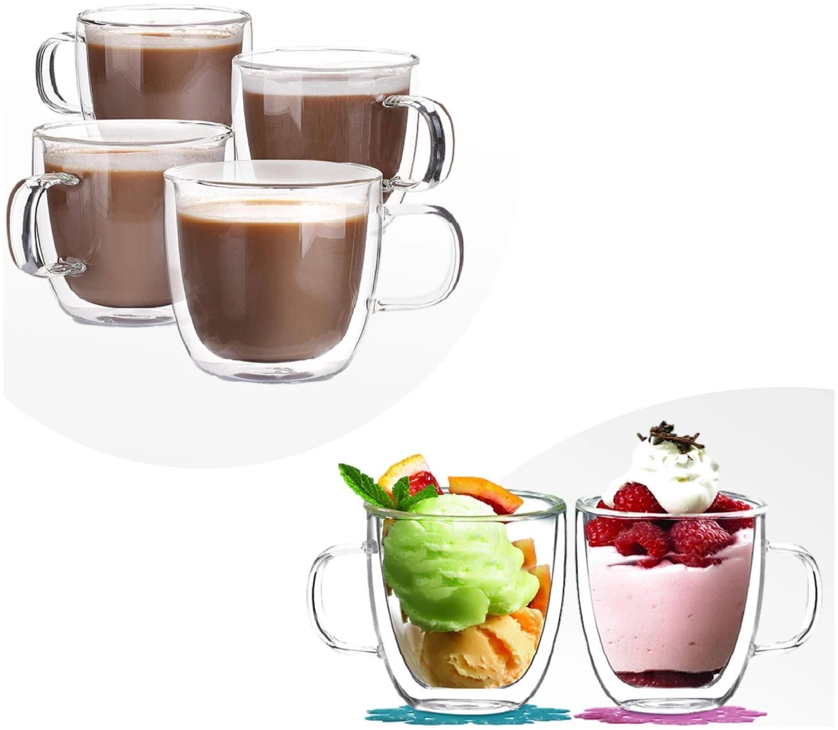 Afbeelding van Vog&Arths - Dubbelwandige Glazen - Theeglazen - 250 ml - 2 stuks - Latte Macchiato / Cappucino Glazen -