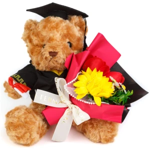 Afbeelding van Kunstplant - Woon Decoratie - beer met zonnebloem - 28 x 17 x 17 cm 1 Stuks [11977] - f37d f08c 4d17 84f7