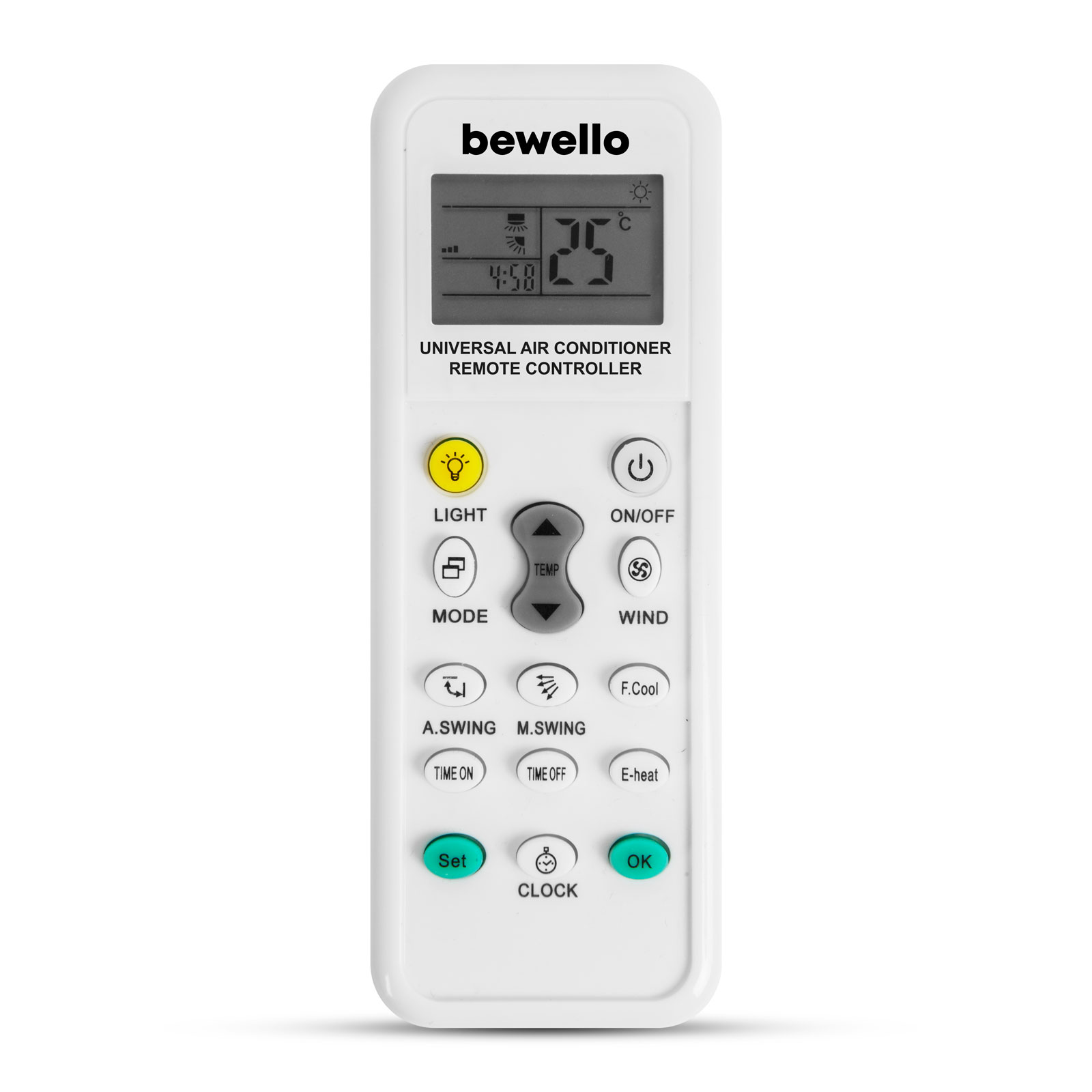 Afbeelding van Bewello - Universele Airco Afstandsbediening - voor (multi) split unit Airconditioning - Afstandbediening