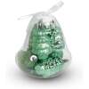 Afbeelding van Kerstdecoratieset - Groen - 6-delig - Ø6 cm - 2 matte, 2 glanzende, 2 glitter kerstballen - Kunststof - Met