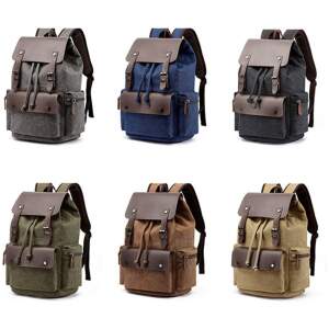 Afbeelding van Notebook Laptop Rugzak 15.6" - 20L - 45x33x18 cm - Donkerblauw/Bruin - Met Meerdere Vakken, Verstelbare