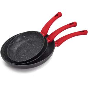 Afbeelding van San Ignacio Koekenpannenset - Koekenpannen Ø20, 24, 28cm - Eco Friendly Pannenset - Rood / Zwart / Grijs