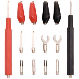 Afbeelding van Meetkabelset - 16-delig - 920 mm - inclusief banaanstekers, meetpennen, tipstekers, vorkstekers en