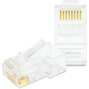 Afbeelding van RJ45 Connector Pass-Through – Cat6 UTP – 8P8C – Vergulde Contacten – Netwerkstekker - 100 Stuks