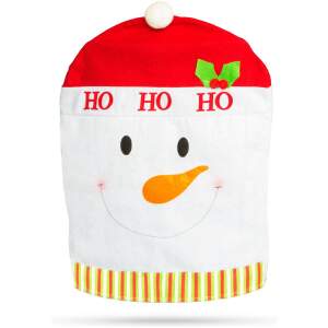 Afbeelding van Kerst stoelhoes sneeuwpop - decoratie voor rugleuning - Santa stijl - 50 × 60 cm - feestelijke stoeldecor 1