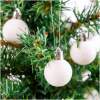 Afbeelding van Kerstboomdecoratieset - Witte glitter - 17-delig (Ø3 cm) - kunststof kerstballen met 2 glinsterende