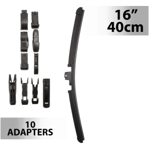 Afbeelding van Universele Auto Ruitenwisser 40 cm (16″) met 10 Adapters - Weerbestendig & Streeploos Zicht voor de