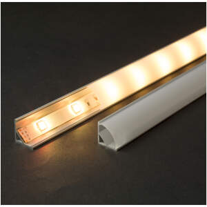 Afbeelding van Aluminium LED Profiel 1m - Rond Afdekprofiel voor LED Strips - Bescherming, Koeling & Luxe Afwerking -