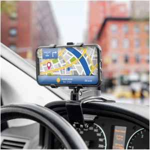 Afbeelding van Telefoonhouder - Dashboardmontage - Clipbevestiging achter het stuur - Compatibel met telefoons van 4-7″