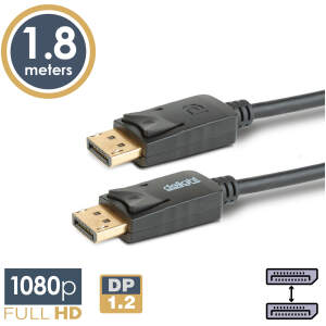 Afbeelding van DisplayPort Kabel – DP 1.4 – 4K – 1,8 m – Vergulde Connectoren – Zwart - 1 Stuks [20333B] - fbf7