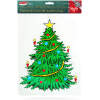 Afbeelding van Kerst raamdecoratie kerstboom – Raamsticker met zuignap 30 x 29 cm – Herbruikbare kerstdecoratie voor