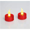 Afbeelding van LED theelichtjes 2 stuks - rood - warm wit licht met flikkerend vlam effect - inclusief batterijen - veilig