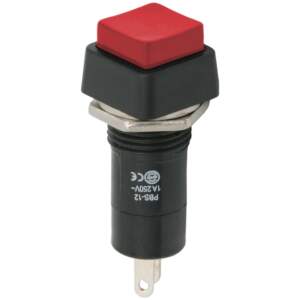 Afbeelding van 10x Vierkante Drukknop Schakelaar Rood – Inbouw Push-Button OFF/ON 250V 1A – Enkelpolige Schakelaar Voor