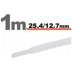 Afbeelding van 5× 1 Meter Krimpkous Wit 25,4 / 12,7 mm – 5 Stukken Van 1 Meter – Warmtekrimpbuis Voor Isolatie En