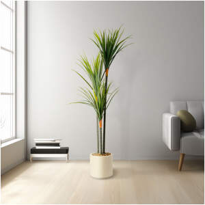 Afbeelding van Grote Kunstplant voor Binnen - Woon & Kamer Decoratie - Dracaena Marginata - Groen - 1,2 m 1 Stuk –