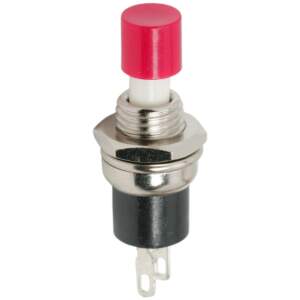 Afbeelding van 5x Rode Drukknop Schakelaar Rond – Inbouw Push Button OFF-(ON) – 1 Circuit 1,5A 250V – Soldeerbare