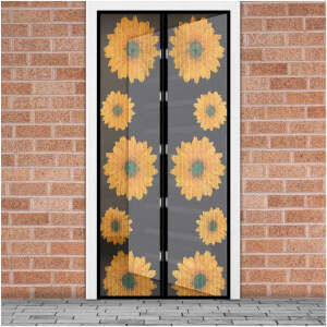 Afbeelding van Magnetisch Deurgordijn Tegen Insecten – Hor met Magneten – Bloemenpatroon – 100 x 210 cm –