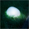 Afbeelding van Solar Tuinlamp Kiezelvorm Steen – Mat Glas – Warm Wit LED – Met Grondspies – 16,5 X 14,2 Cm – Op