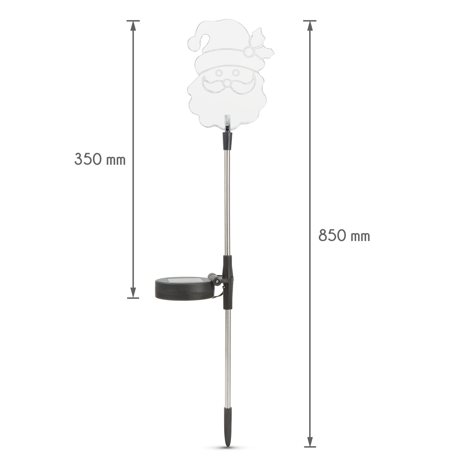 Afbeelding van 1x Solar Tuinlamp LED op Zonne-Energie – Kerst Santa Lamp – RGB LED – 84 cm Hoog – Met Grondpen –