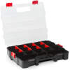 Afbeelding van Stapelbare Sorteerdoos - 270 x 330 x 60 mm - Organizer / Gereedschapsdoos met Vakken en Transparant Deksel
