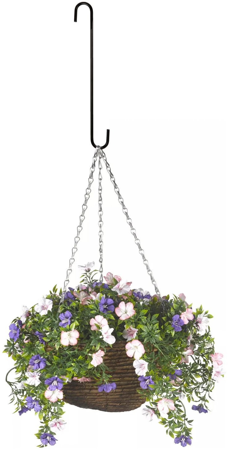 Afbeelding van Bloempot En Mand Hanger – Metalen Wandhaak Voor Bloempotten – Zwart – 30 × 4,5 cm – Dubbele Haak –