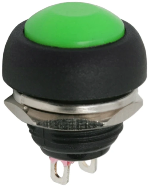 Afbeelding van 5x Inbouw Drukknop Schakelaar SPST OFF-(ON) - Momentane Push Button 250VAC 1A - Normaal Open Ronde