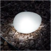 Afbeelding van Solar Tuinlamp Kiezelvorm Steen – Mat Glas – Warm Wit LED – Met Grondspies – 16,5 X 14,2 Cm – Op